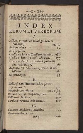 Index rerum et verborum.
