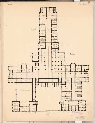 Volksbibliothek Schinkelwettbewerb 1902: Grundriss UG 1:200