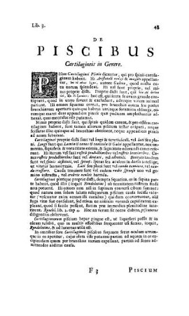 De Piscibus Cartilagineis in Genere