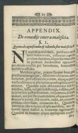 Appendix. De remediis contra maleficia.