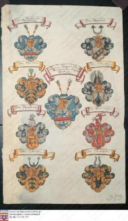 Ahnenprobe des Hans Werner Schenk v. Staufenberg. - ausgefertigt 1701 Juni 1, Pergament
