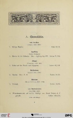 Gemälde (Nr. 1-196)