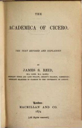 The Academica of Cicero