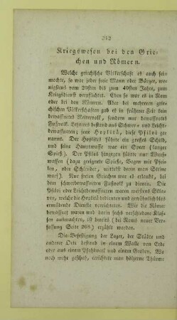 Kriegswesen bei den Griechen und Römern