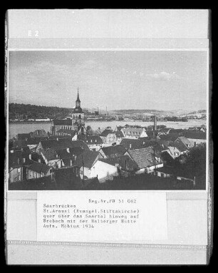 Saarbrücken, Blick zu Sankt Arnual und über das Saartal