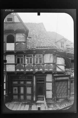 Quedlinburg, Hohe Straße 8. Ehem. Kaufmannshaus (1576). Straßenfront (Teilansicht)