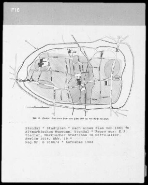 Stendal: Stadtplan von 1861