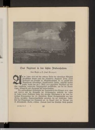 Das Regiment in den letzten Friedensjahren