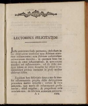 Lectoribus Felicitatem!
