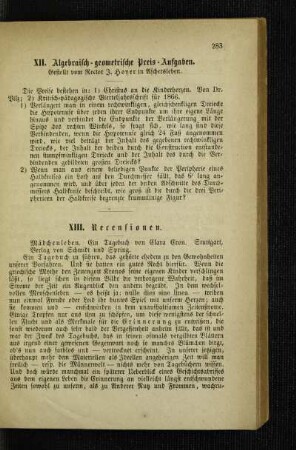 Algebraisch-geometrische Preis-Aufgaben