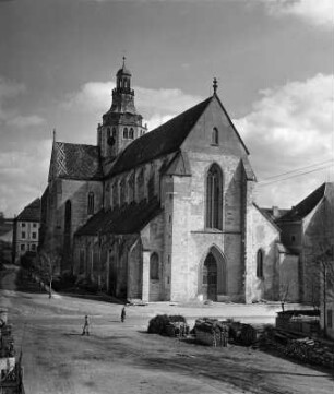 Kaisheim. Ehemalige Klosterkirche Mariä Himmelfahrt (Pfarrkirche) (1352/1780). Außenansicht