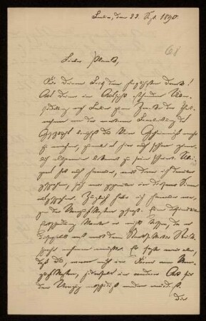 68: Brief von Hermann Struckmann an Gottlieb Planck, Berlin, 23.9.1890
