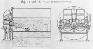 Mechanische Rostbeschickung nach Vicar, Schema : Technikgeschichte | Industrie und Technik | Dampfkessel (incl. Feuerung, Funkenfänger, Ueberhitzer)