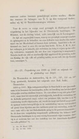 V. 13. - 17. Vergadering van 1826 op 1827 en volgende tot de afscheiding van Belgie