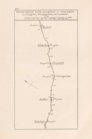 Pl. V The new military route from Madras to Ootacamund via Bangalore, Seringapatam, and Goodaloor