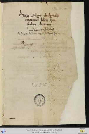 [1r – 15v] De legendis libris gentilium Leonardo Bruno Aretino interprete.
