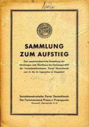 Dokumentation zum SPD-Parteitag 1948 in Düsseldorf