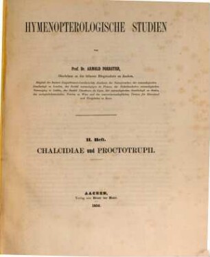 Hymenopterologische Studien. 2