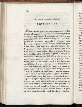 All´illustre signor dottore. Ciro pollini.