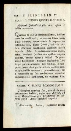 XXXII. C. Plinius Quintiliano Suo S.