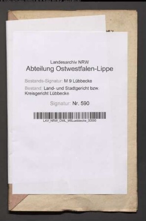 Erblasser: Hartlage gt. Aukamp, Christoph Friedrich Wilhelm; Erblasser: Hartlage, Maria Wilhelmine Caroline, geb. Brethorst: