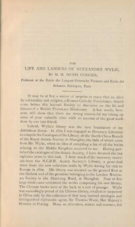 The life and labours of Alexander Wylie,