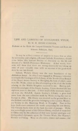 The life and labours of Alexander Wylie,