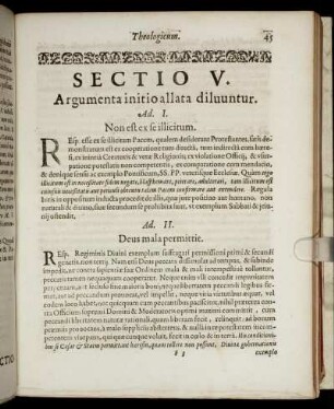 Sectio V. Argumenta initio allata diluuntur.