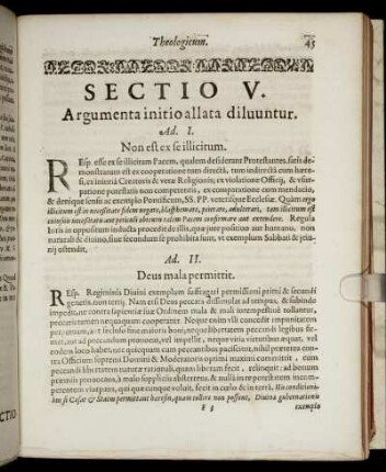 Sectio V. Argumenta initio allata diluuntur.