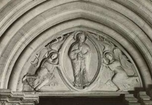 Christus in der Mandorla mit zwei Engeln