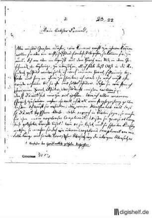 22: Brief von Karl Wilhelm Ramler an Johann Wilhelm Ludwig Gleim