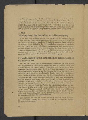 1. Mai - Wiedergeburt der deutschen Arbeiterbewegung
