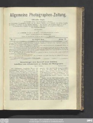 Nr. 20. 15. August 1902. Jahrg. IX.