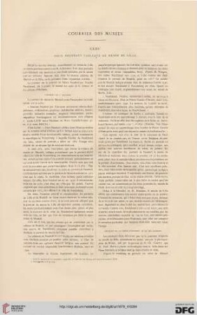 Courrier des musées: deux nouveau tableaus du musée de Lille