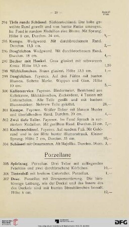 Porzellane (Nr. 305-361)