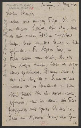 Brief an Ferruccio Busoni : 06.03.1924