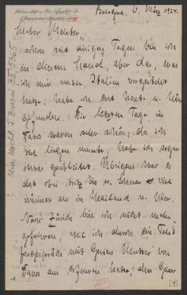 Brief an Ferruccio Busoni : 06.03.1924