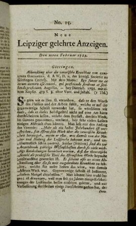 No. 15. Den 20ten Februar 1789.