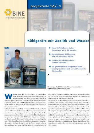 Kühlgeräte mit Zeolith und Wasser.