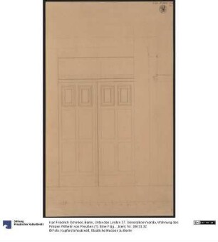 Berlin, Unter den Linden 37. Generalkommando, Wohnung des Prinzen Wilhelm von Preußen (?). Eine Flügeltür