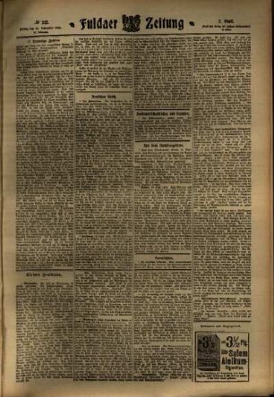 Zweite Ausgabe vom Freitag, den 16. September 1910.