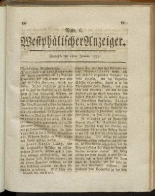 Num. 6. Freitags, den 18ten Januar. 1799