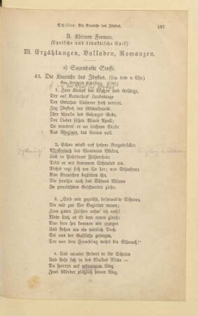 III. Erzählungen, Balladen, Romanzen