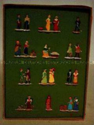 Zinnfiguren-Satz, bemalt, in Schachtel