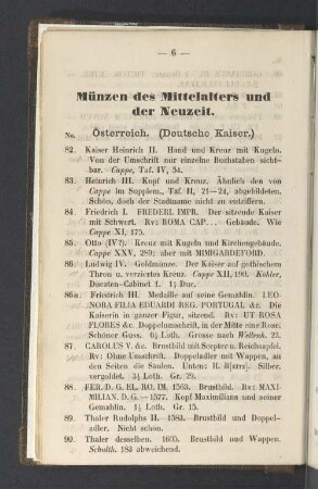Münzen des Mittelalters und der Neuzeit
