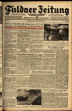 Ausgabe vom Montag, den 25. September 1944.