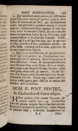 251-263, Hebdomada II. Post Pentecosten.