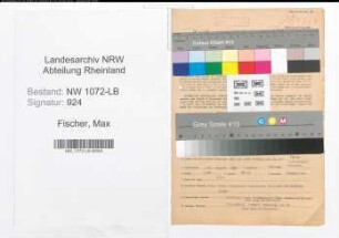 Entnazifizierung Max Fischer , geb. 20.08.1891 (Postbeamter)