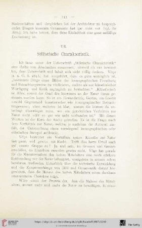 VII. Stilistische Charakteristik
