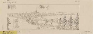 Ansicht von Auma, Lithographie nach Handzeichnung von 1628, um 1890 : Auma / [Zeichner Wilhelm Dilich. Hrsg. d. Faks.: Ehregott Zschille]. - [Facsimile nach Federzeichng. von 1628]. - [Leipzig] , [um 1890]. - 1 Kunstbl. : Lithogr. ; 32 x 11 cm